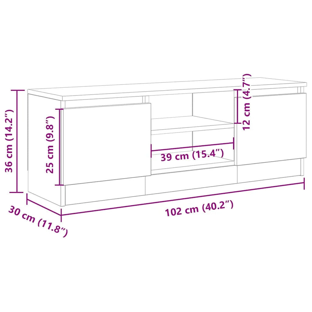 Meuble TV Effet Vieux Bois - 100 cm Longueur-Mon Meuble TV-Vieux bois-10