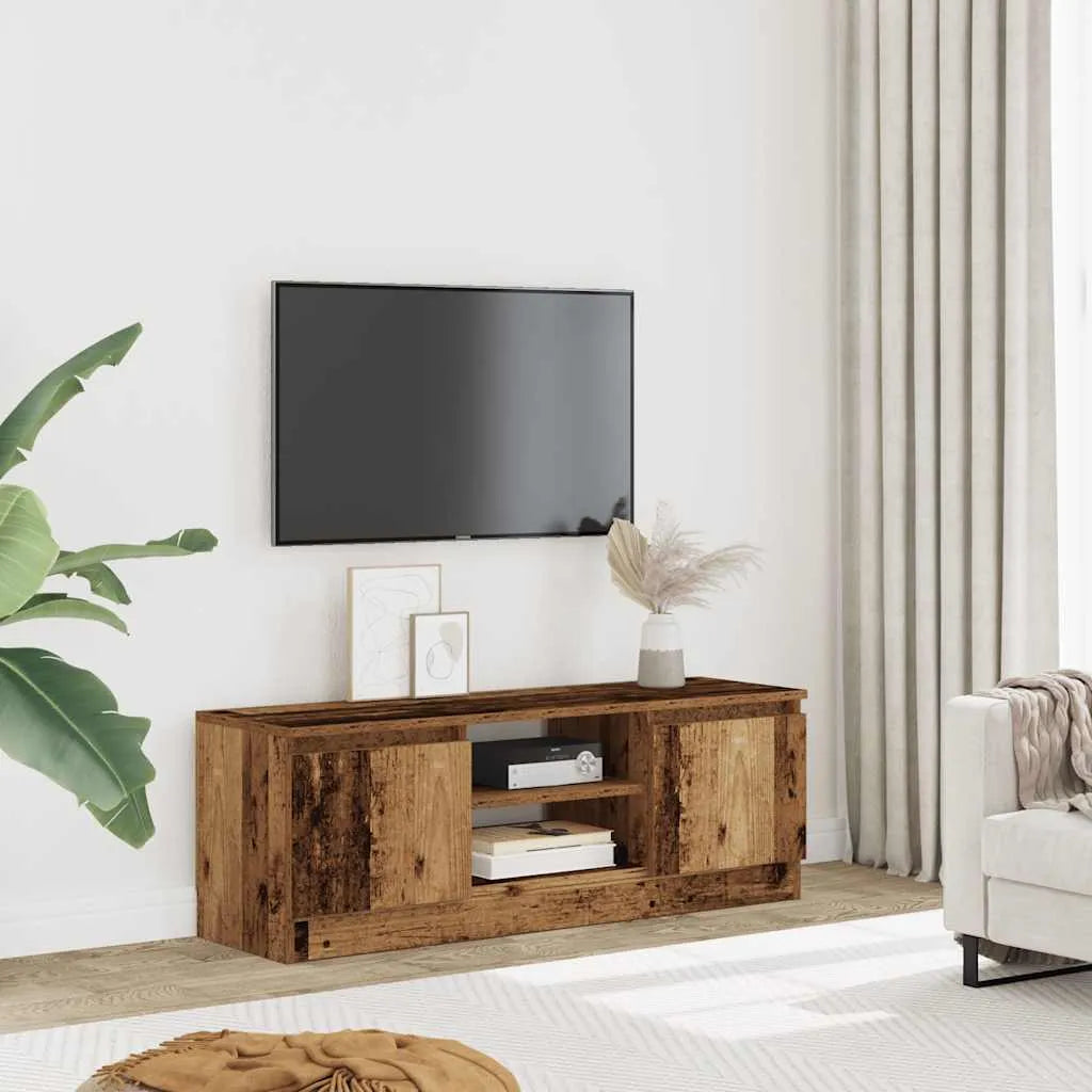 Meuble TV Effet Vieux Bois - 100 cm Longueur-Mon Meuble TV-Vieux bois-2