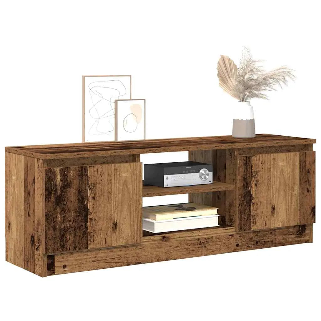 Meuble TV Effet Vieux Bois - 100 cm Longueur-Mon Meuble TV-Vieux bois-3