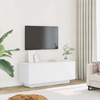 Meuble TV Effet Vieux Bois - 100 cm-Mon Meuble TV-Blanc-12