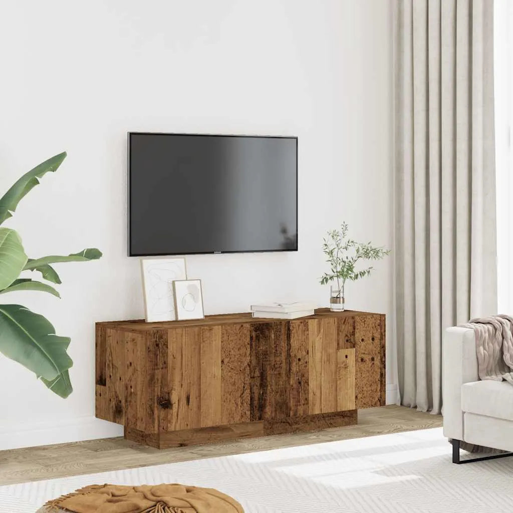 Meuble TV Effet Vieux Bois - 100 cm-Mon Meuble TV-Vieux bois-2