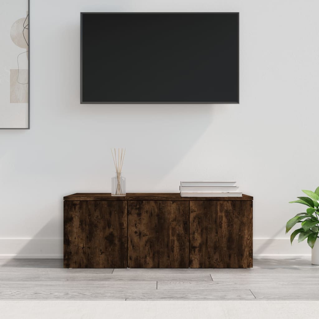 Meuble TV Effet Vieux Bois - Longueur 80 cm-Mon Meuble TV-Chêne fumé-1-16