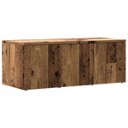 Meuble TV Effet Vieux Bois - Longueur 80 cm-Mon Meuble TV-noir brillant-1-2