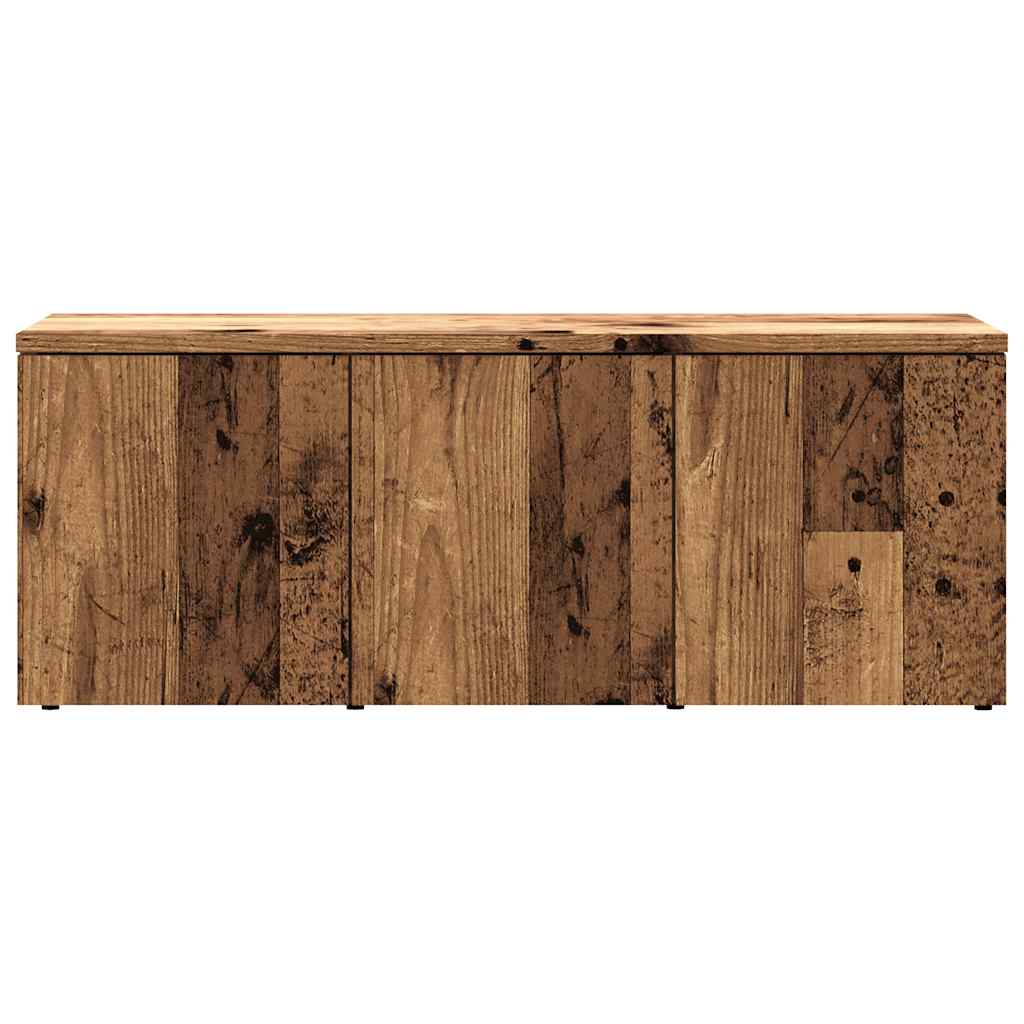 Meuble TV Effet Vieux Bois - Longueur 80 cm-Mon Meuble TV-noir brillant-1-4