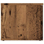 Meuble TV Effet Vieux Bois - Longueur 80 cm-Mon Meuble TV-noir brillant-1-5