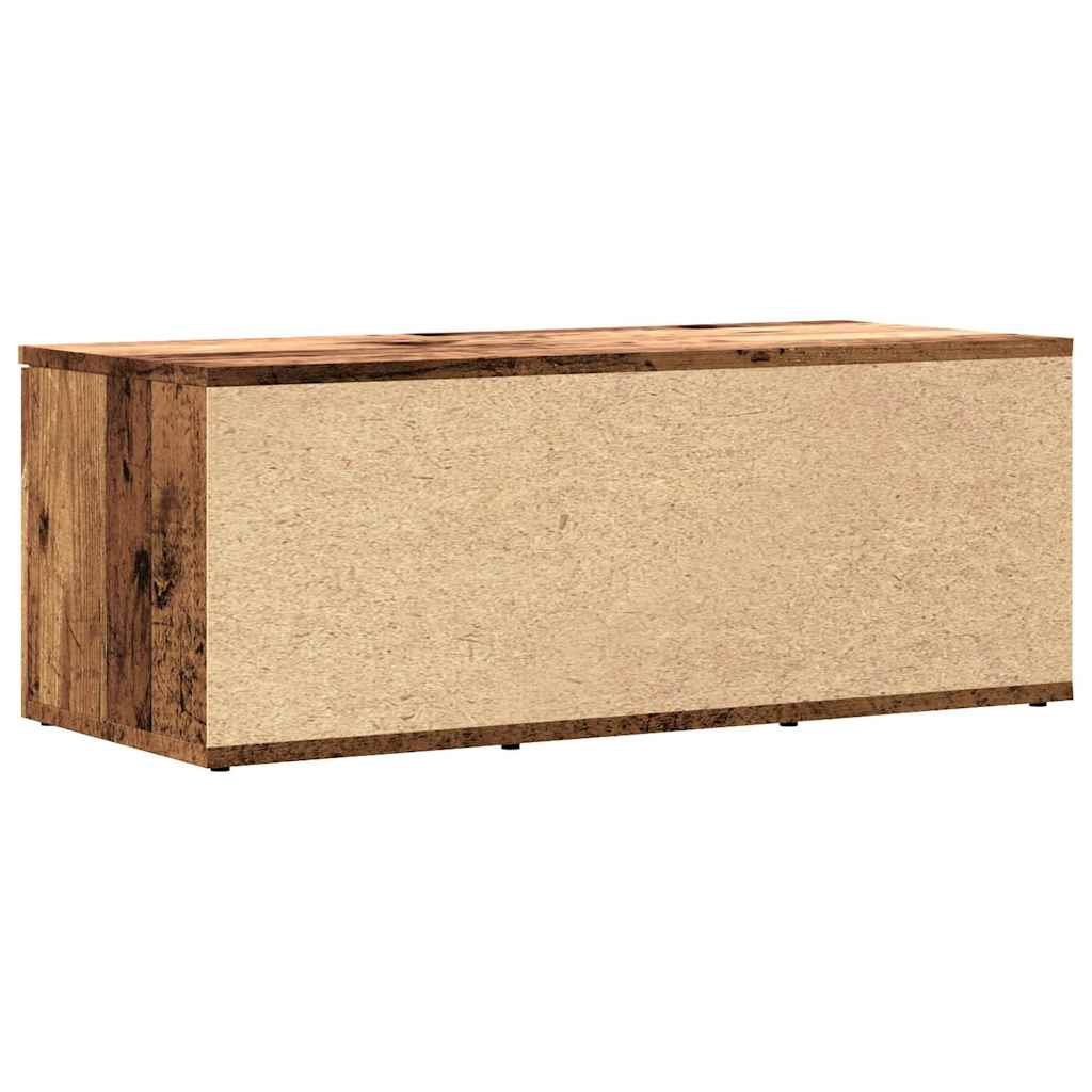 Meuble TV Effet Vieux Bois - Longueur 80 cm-Mon Meuble TV-noir brillant-1-6