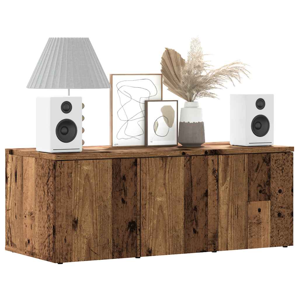 Meuble TV Effet Vieux Bois - Longueur 80 cm-Mon Meuble TV-Vieux bois-1-1