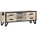 Meuble TV en Acacia Blanchi - 110 cm-Mon Meuble TV-1