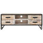 Meuble TV en Acacia Blanchi - 110 cm-Mon Meuble TV-2