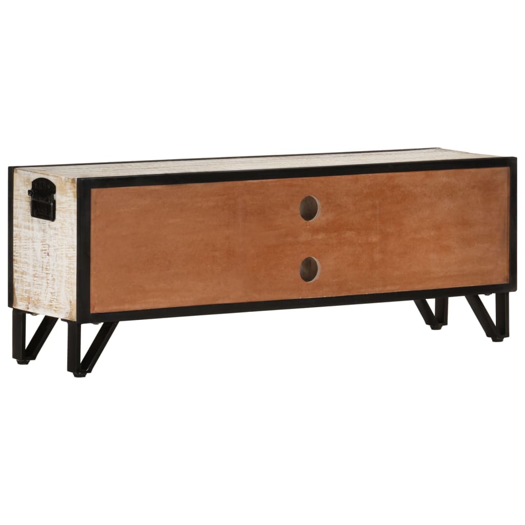 Meuble TV en Acacia Blanchi - 110 cm-Mon Meuble TV-4