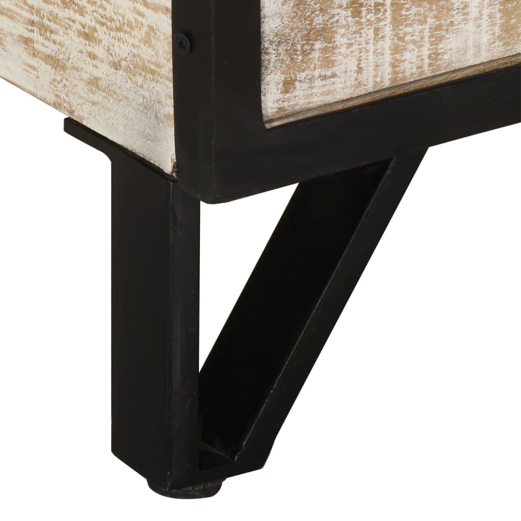 Meuble TV en Acacia Blanchi - 110 cm-Mon Meuble TV-7
