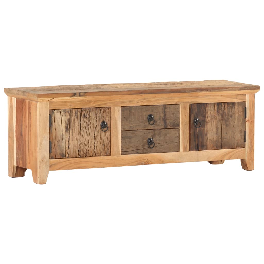 Meuble TV en Acacia et Bois de Récupération - 120 cm-Mon Meuble TV-12