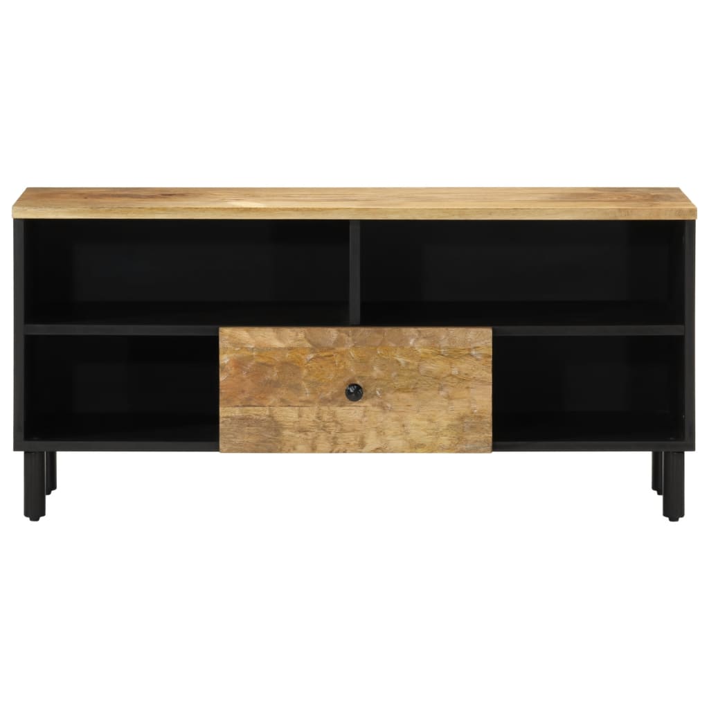 Meuble TV en Acacia et Métal - 100 cm-Mon Meuble TV-Naturel-Bois d'acacia massif-1-3