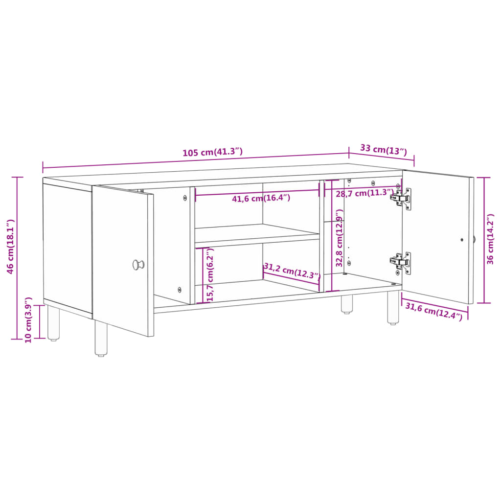 Meuble TV en Acacia et Métal - 105 cm-Mon Meuble TV-12