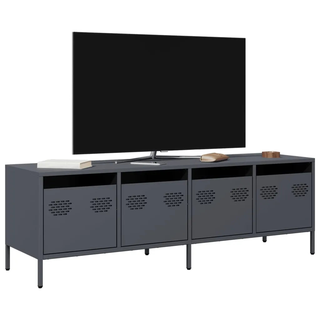 Meuble TV en Acier Blanc - 135 cm-Mon Meuble TV-Anthracite-135 cm-15