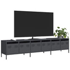 Meuble TV en Acier Blanc - 135 cm-Mon Meuble TV-Anthracite-202 cm-19