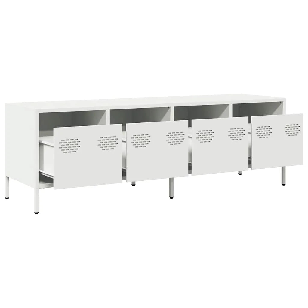 Meuble TV en Acier Blanc - 135 cm-Mon Meuble TV-Blanc-135 cm-5