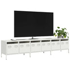 Meuble TV en Acier Blanc - 135 cm-Mon Meuble TV-Blanc-202 cm-21