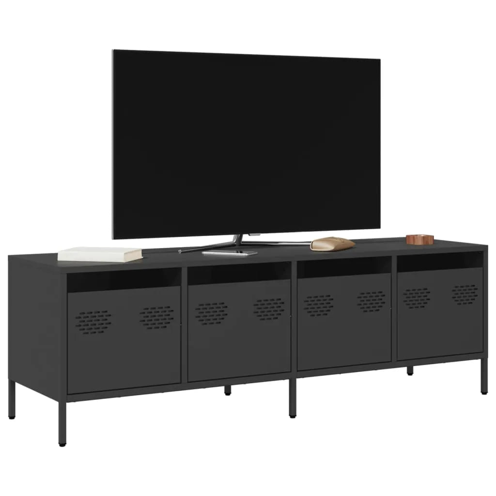 Meuble TV en Acier Blanc - 135 cm-Mon Meuble TV-Noir-135 cm-14