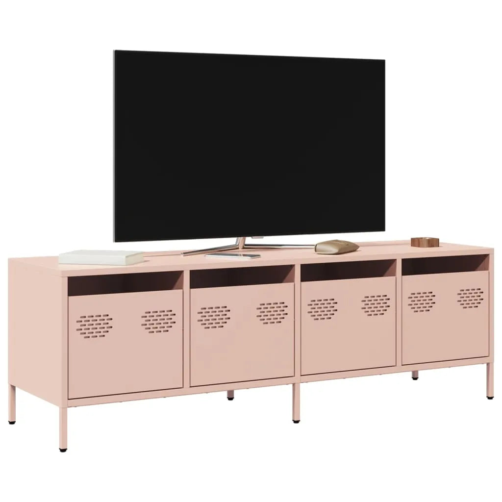 Meuble TV en Acier Blanc - 135 cm-Mon Meuble TV-Rose-135 cm-17