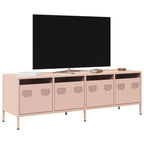 Meuble TV en Acier Blanc - 135 cm-Mon Meuble TV-Rose-135 cm-17