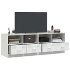 Meuble TV en Acier Couleur Blanc - 2 Pièces-Mon Meuble TV-Noir-1-4