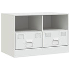 Meuble TV en Acier Couleur Blanc - 2 Pièces-Mon Meuble TV-Noir-1-7