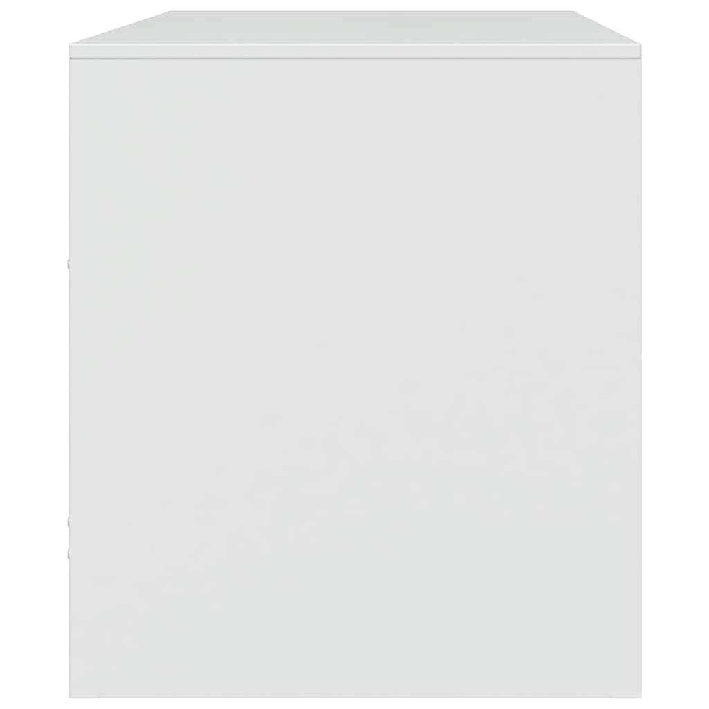 Meuble TV en Acier Couleur Blanc - 2 Pièces-Mon Meuble TV-Noir-1-8