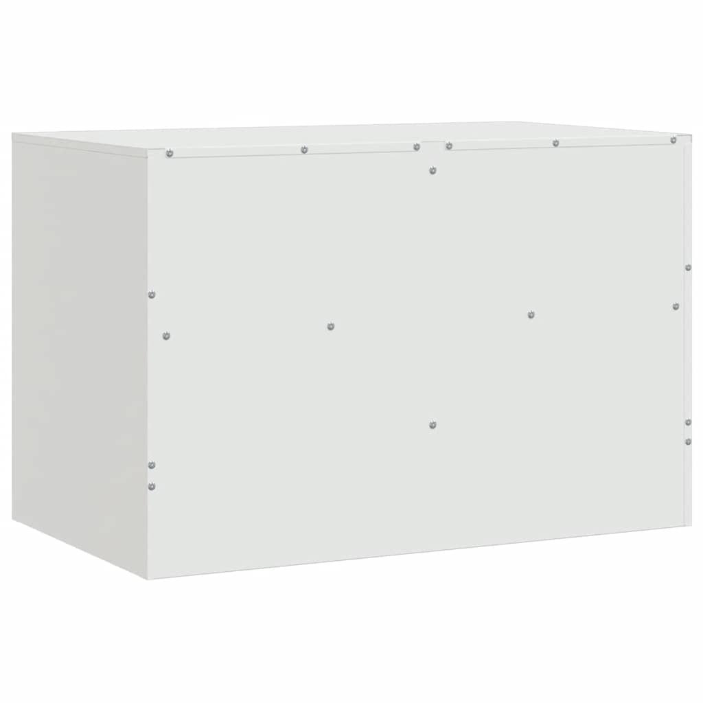 Meuble TV en Acier Couleur Blanc - 2 Pièces-Mon Meuble TV-Noir-1-9