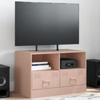Meuble TV en Acier Couleur Blanc - 2 Pièces-Mon Meuble TV-Rose-1-16