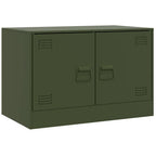 Meuble TV en Acier Design Vert Olive - 67 cm-Mon Meuble TV-Anthracite-1-2