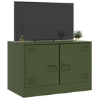 Meuble TV en Acier Design Vert Olive - 67 cm-Mon Meuble TV-Anthracite-1-5