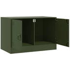 Meuble TV en Acier Design Vert Olive - 67 cm-Mon Meuble TV-Anthracite-1-7