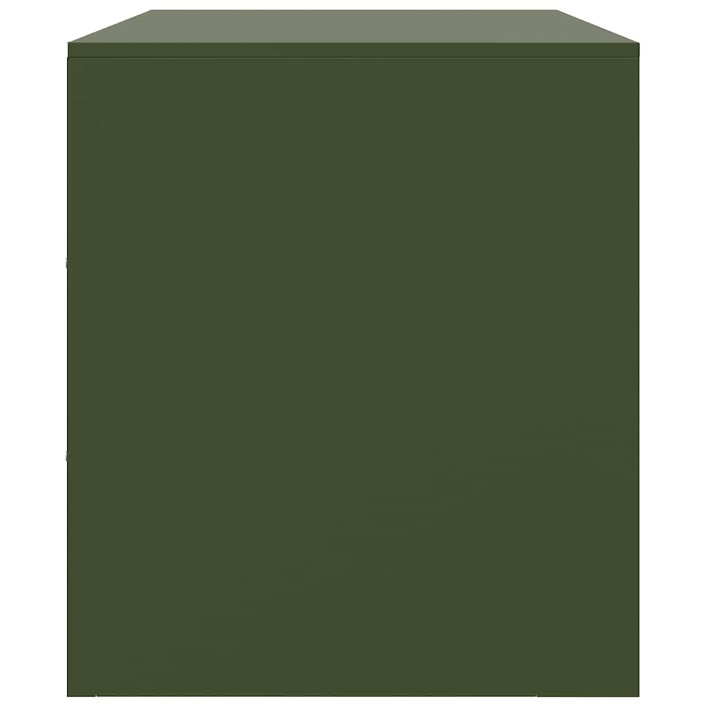 Meuble TV en Acier Design Vert Olive - 67 cm-Mon Meuble TV-Anthracite-1-8