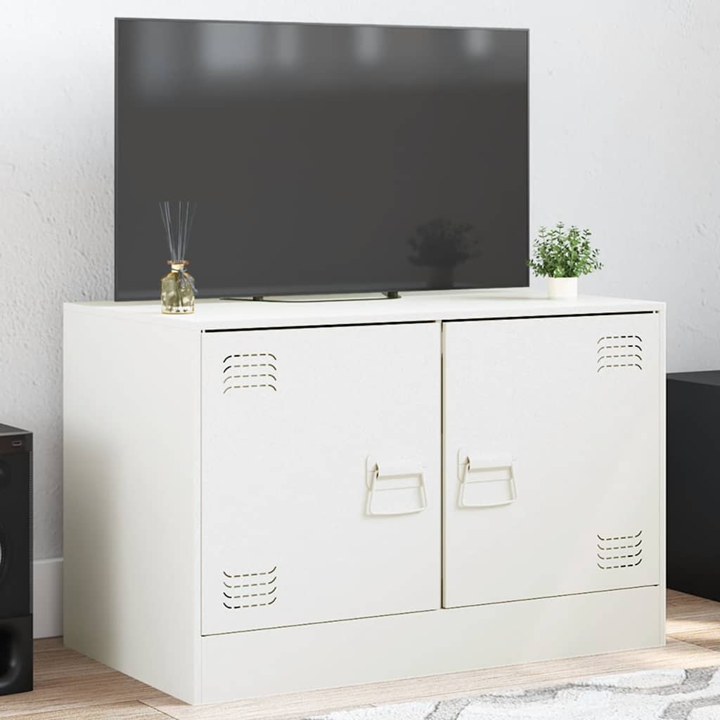 Meuble TV en Acier Design Vert Olive - 67 cm-Mon Meuble TV-Blanc-1-17