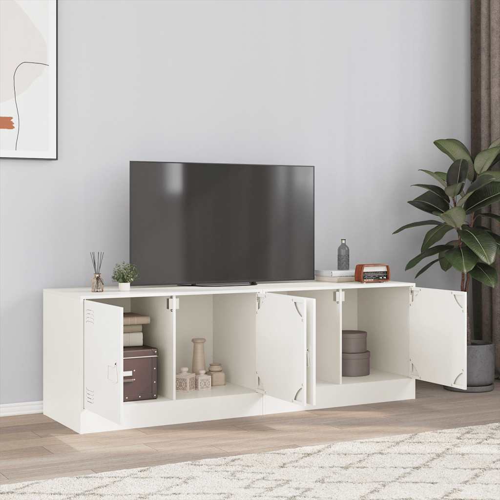 Meuble TV en Acier Design Vert Olive - 67 cm-Mon Meuble TV-Blanc-2-18