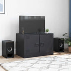 Meuble TV en Acier Design Vert Olive - 67 cm-Mon Meuble TV-Noir-1-16