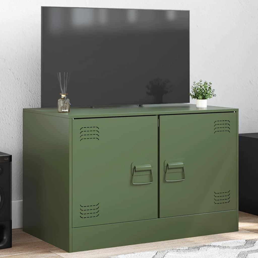 Meuble TV en Acier Design Vert Olive - 67 cm-Mon Meuble TV-Vert olive-1-1