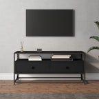 Meuble TV en Acier et Bois Gris - 100 cm-Mon Meuble TV-Noir-100 cm-10