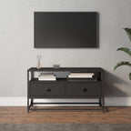Meuble TV en Acier et Bois Gris - 100 cm-Mon Meuble TV-Noir-80 cm-13