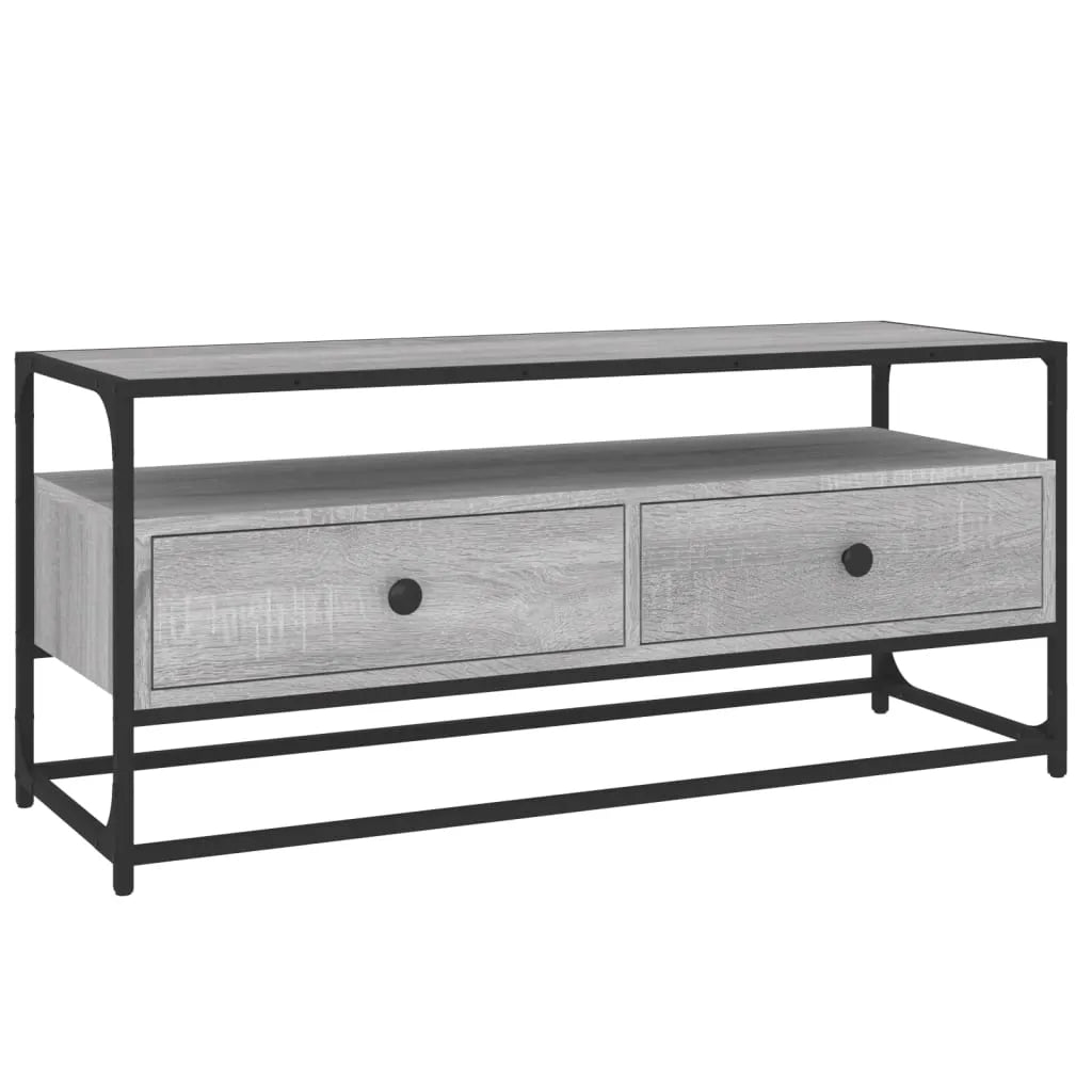 Meuble TV en Acier et Bois Gris - 100 cm-Mon Meuble TV-Sonoma gris-100 cm-1