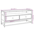 Meuble TV en Acier et Bois Gris - 100 cm-Mon Meuble TV-Sonoma gris-100 cm-9