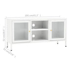 Meuble TV en Acier et Verre Blanc - 105 cm-Mon Meuble TV-Blanc-1-10