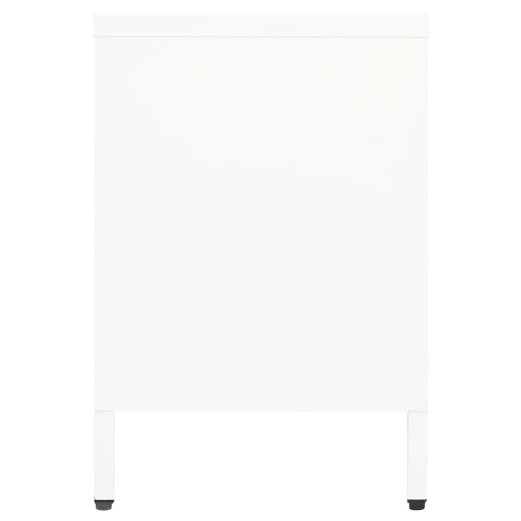 Meuble TV en Acier et Verre Blanc - 105 cm-Mon Meuble TV-Blanc-1-4