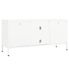 Meuble TV en Acier et Verre Blanc - 105 cm-Mon Meuble TV-Blanc-1-5