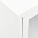 Meuble TV en Acier et Verre Blanc - 105 cm-Mon Meuble TV-Blanc-1-7