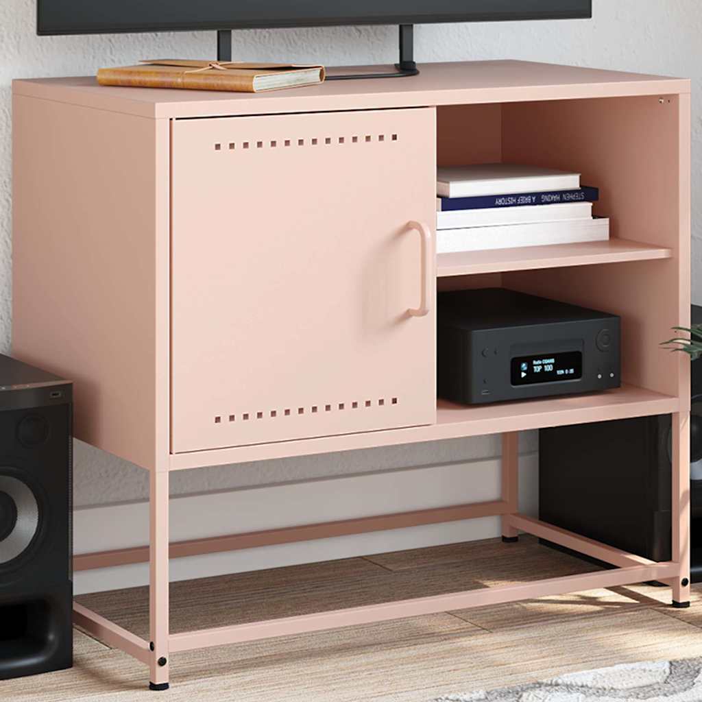 Meuble TV en Acier Gris - 68 cm-Mon Meuble TV-Rose-1-14