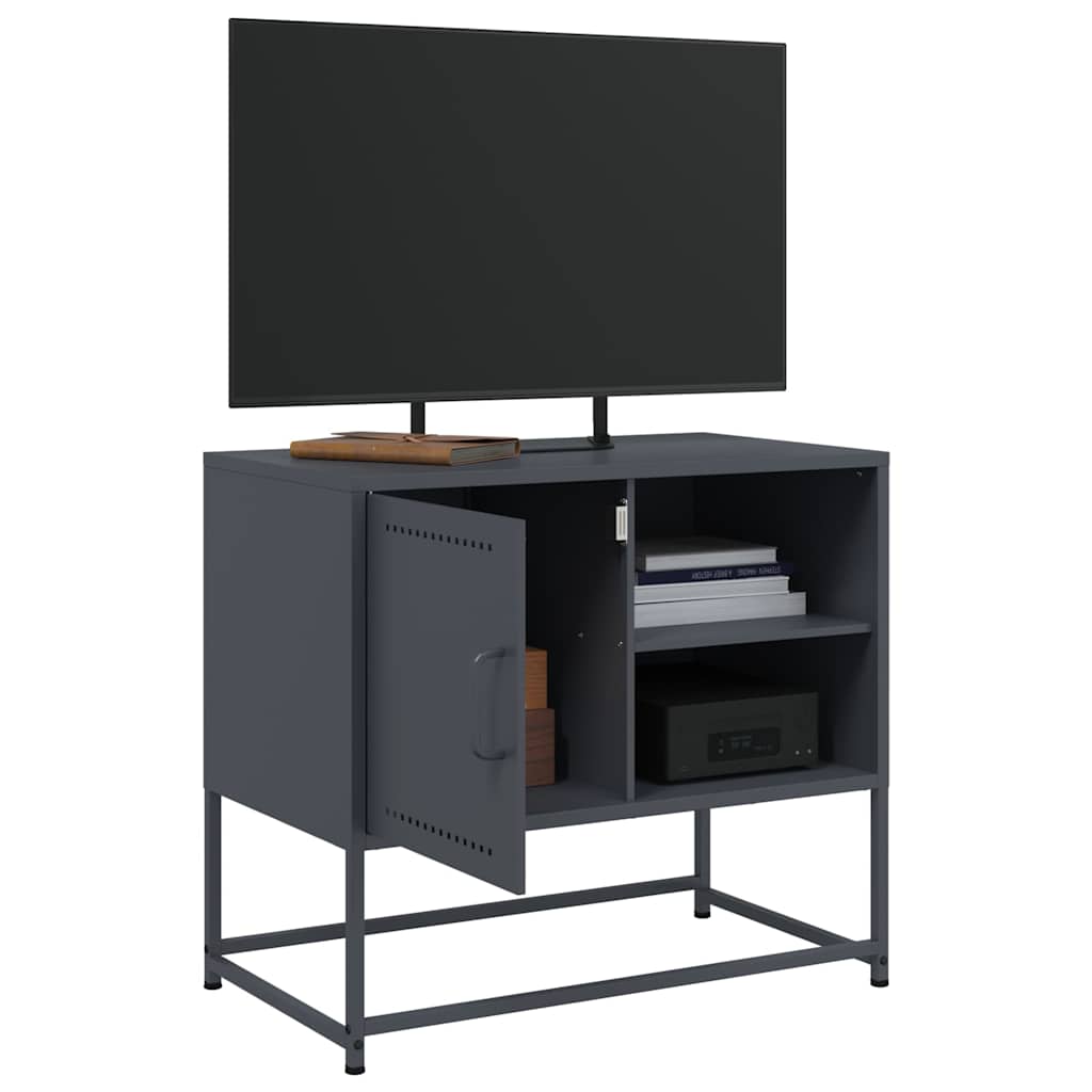 Meuble TV en Acier Gris - 68 cm-Mon Meuble TV-Rose-1-4