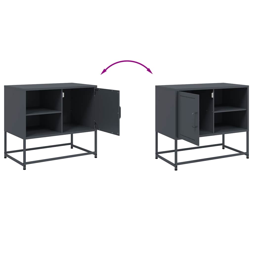 Meuble TV en Acier Gris - 68 cm-Mon Meuble TV-Rose-1-9