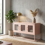 meuble-tv-en-acier-lamine-rose-100-5-cm-decor